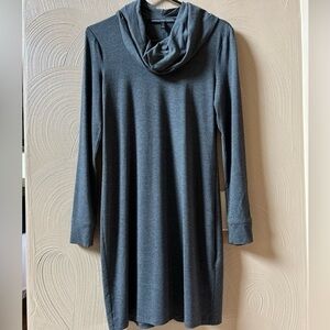 White House Black Market Cowl Neck Knit Shift Dress Gray Size XS